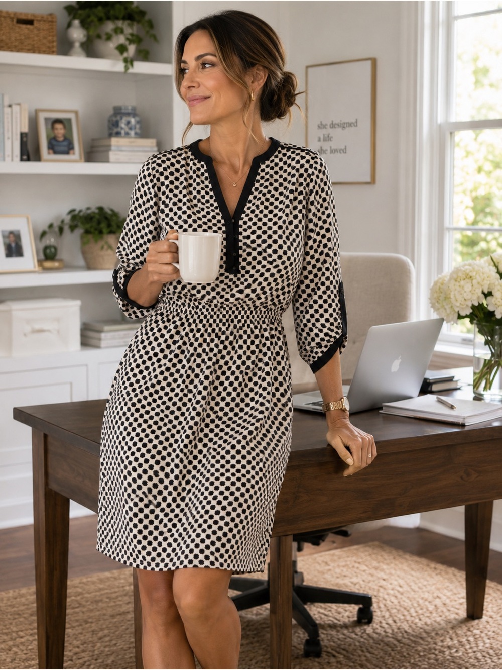 Banana Republic Black and White Patterned Dress NWT see description